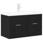 vidaXL Dulap de Baie Stejar Negru 90 x 38,5 x 46 cm Lemn compozit