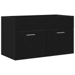 vidaXL Dulap de Baie Stejar Negru 90 x 38,5 x 46 cm Lemn compozit