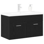 vidaXL Dulap de Baie Stejar Negru 80 x 38,5 x 46 cm Lemn compozit