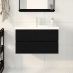 Dulap pentru Chiuvetă vidaXL cu Bătaie Inclusă Stejar Negru Lemn Ingineresc Dulap pentru Chiuvetă vidaXL cu Bătaie Inclusă Stejar Negru Lemn Ingineresc