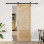 Ușa glisantă vidaXL cu accesorii 78x211 cm Lemn masiv de pin Ușa glisantă vidaXL cu accesorii 78x211 cm Lemn masiv de pin