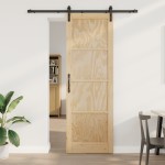 Ușă glisantă vidaXL cu kit de accesorii 78x232 cm Lemn Masiv de Pin Ușă glisantă vidaXL cu kit de accesorii 78x232 cm Lemn Masiv de Pin