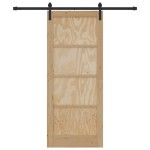 vidaXL Ușă glisantă Natural și Negru 83 x 202 cm Lemn de pin masiv