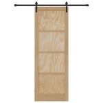 vidaXL Ușă glisantă Natural și Negru 83 x 232 cm Lemn de pin masiv