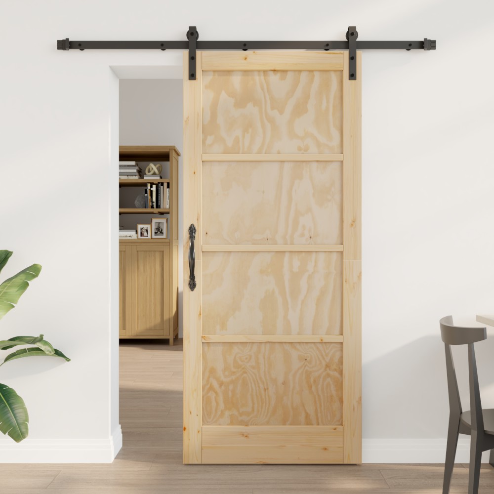 Ușă Culisantă vidaXL cu Set de Accesorii 86x198.5 cm Lemn Solid de Pin