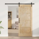 Ușă Culisantă vidaXL cu Set de Accesorii 86x198.5 cm Lemn Solid de Pin Ușă Culisantă vidaXL cu Set de Accesorii 86x198.5 cm Lemn Solid de Pin