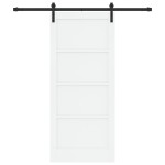 Ușa glisantă vidaXL cu accesorii albe 86x198.5 cm din lemn solid de pin Ușa glisantă vidaXL cu accesorii albe 86x198.5 cm din lemn solid de pin