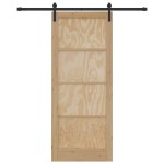 vidaXL Ușă glisantă Natural și Negru 86 x 211 cm Lemn de pin masiv