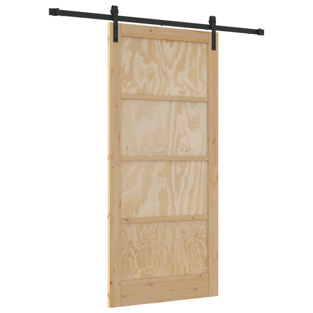 vidaXL Ușa Glisantă Manual Natural și negru 93 x 202 cm