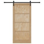 vidaXL Ușa Glisantă Manual Natural și negru 93 x 202 cm vidaXL Ușa Glisantă Manual Natural și negru 93 x 202 cm