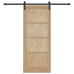 vidaXL Ușă glisantă Natural și Negru 83 x 202 cm Lemn de pin masiv