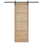 vidaXL Ușă glisantă Natural și Negru 83 x 232 cm Lemn de pin masiv