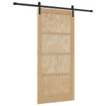 vidaXL Ușa Glisantă Manual Natural și negru 93 x 202 cm vidaXL Ușa Glisantă Manual Natural și negru 93 x 202 cm