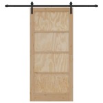 vidaXL Ușa Glisantă Manual Natural și negru 93 x 202 cm vidaXL Ușa Glisantă Manual Natural și negru 93 x 202 cm