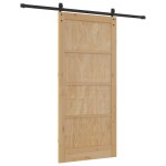 vidaXL Ușa Glisantă Manual Natural și negru 93 x 202 cm vidaXL Ușa Glisantă Manual Natural și negru 93 x 202 cm