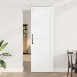 Ușa glisantă vidaXL alb 73.5x211 cm din lemn masiv de pin cu accesorii Ușa glisantă vidaXL alb 73.5x211 cm din lemn masiv de pin cu accesorii