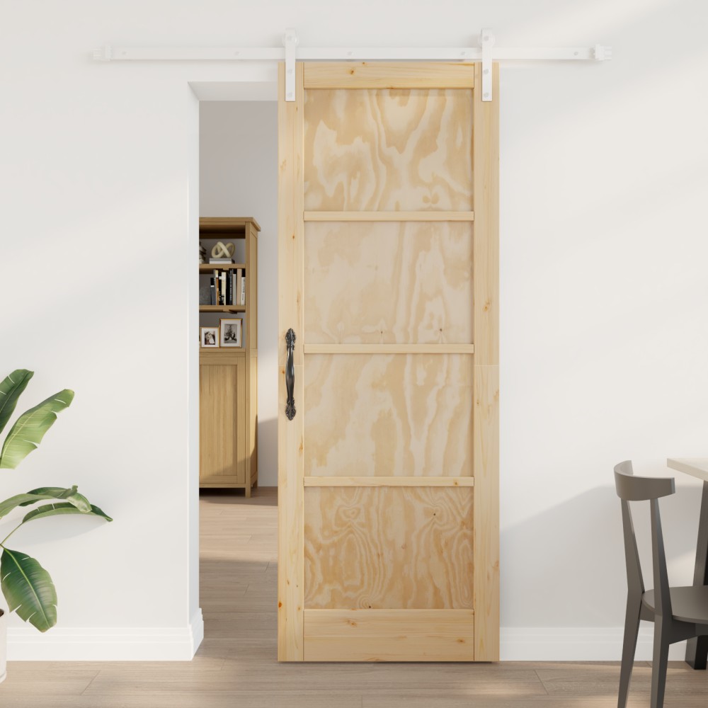 vidaXL Ușa Glisantă Manual Natural și alb 78 x 211 cm