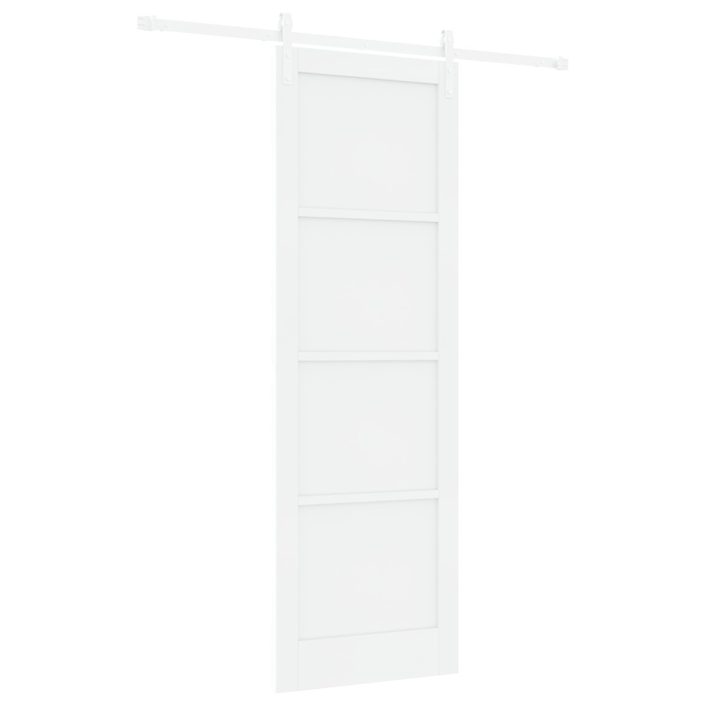 vidaXL Ușa Glisantă Manual Alb 78 x 232 cm Lemn de pin solid și oțel