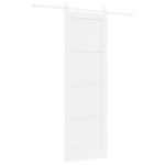 vidaXL Ușa Glisantă Manual Alb 78 x 232 cm Lemn de pin solid și oțel
