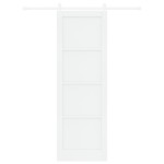 vidaXL Ușa Glisantă Manual Alb 78 x 232 cm Lemn de pin solid și oțel