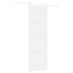 vidaXL Ușa Glisantă Manual Alb 78 x 232 cm Lemn de pin solid și oțel