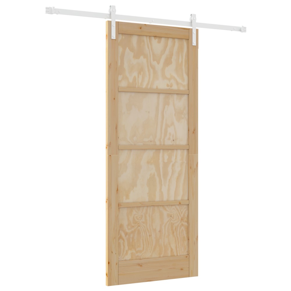 Ușa Culisantă vidaXL cu Set de Accesorii 83x202 cm Lemn Solid de Pin