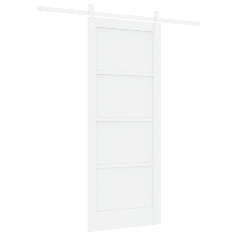 vidaXL Ușa Glisantă Manual Alb 83 x 202 cm Lemn de pin solid și oțel