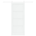 vidaXL Ușa Glisantă Manual Alb 83 x 202 cm Lemn de pin solid și oțel vidaXL Ușa Glisantă Manual Alb 83 x 202 cm Lemn de pin solid și oțel