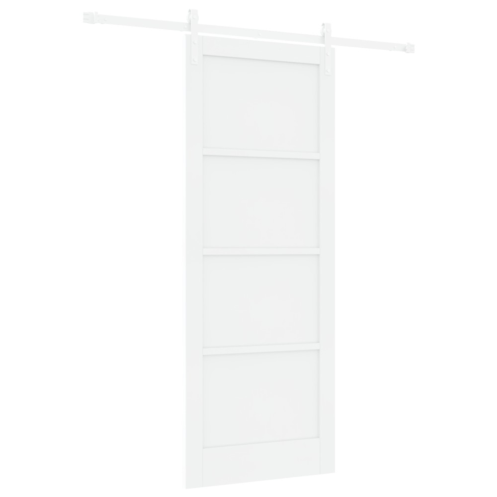 vidaXL Ușa Glisantă Manual Alb 83 x 211 cm Lemn de pin solid și oțel