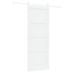vidaXL Ușa Glisantă Manual Alb 83 x 211 cm Lemn de pin solid și oțel