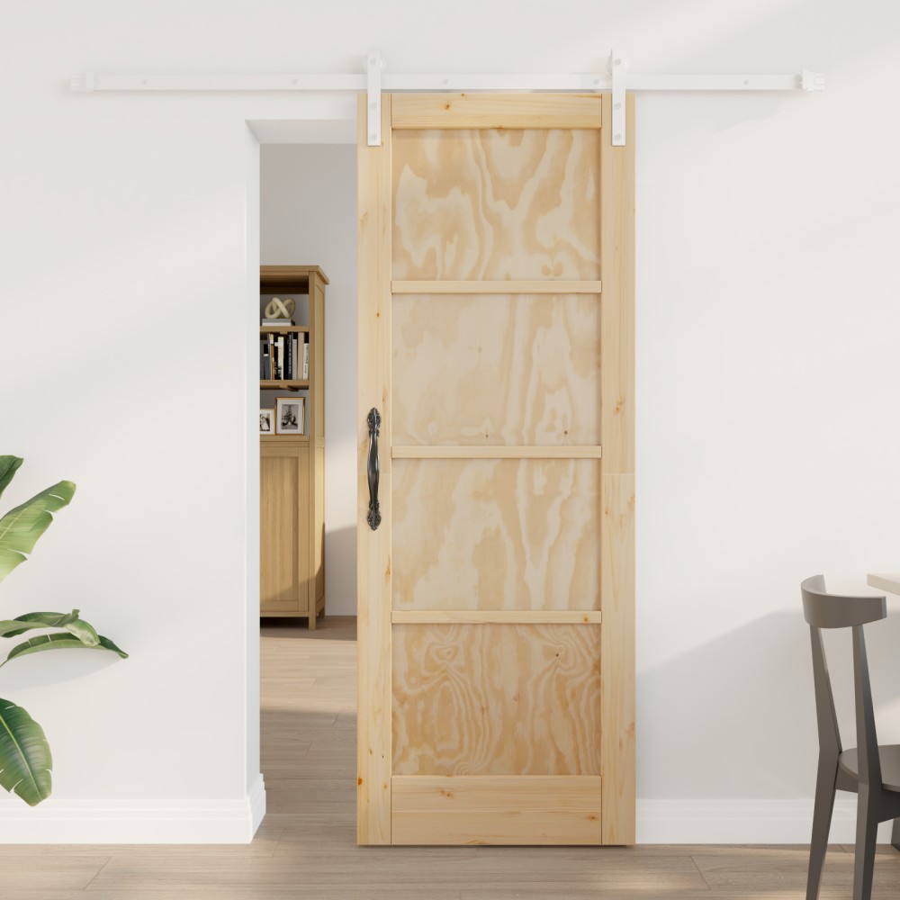 vidaXL Ușa Glisantă Manual Natural și alb 73.5 x 198.5 cm