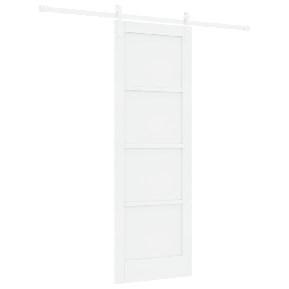Ușa glisantă vidaXL cu accesorii Alb 73.5x211 cm Lemn Masiv de Pin
