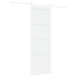 Ușa glisantă vidaXL cu accesorii Alb 73.5x211 cm Lemn Masiv de Pin