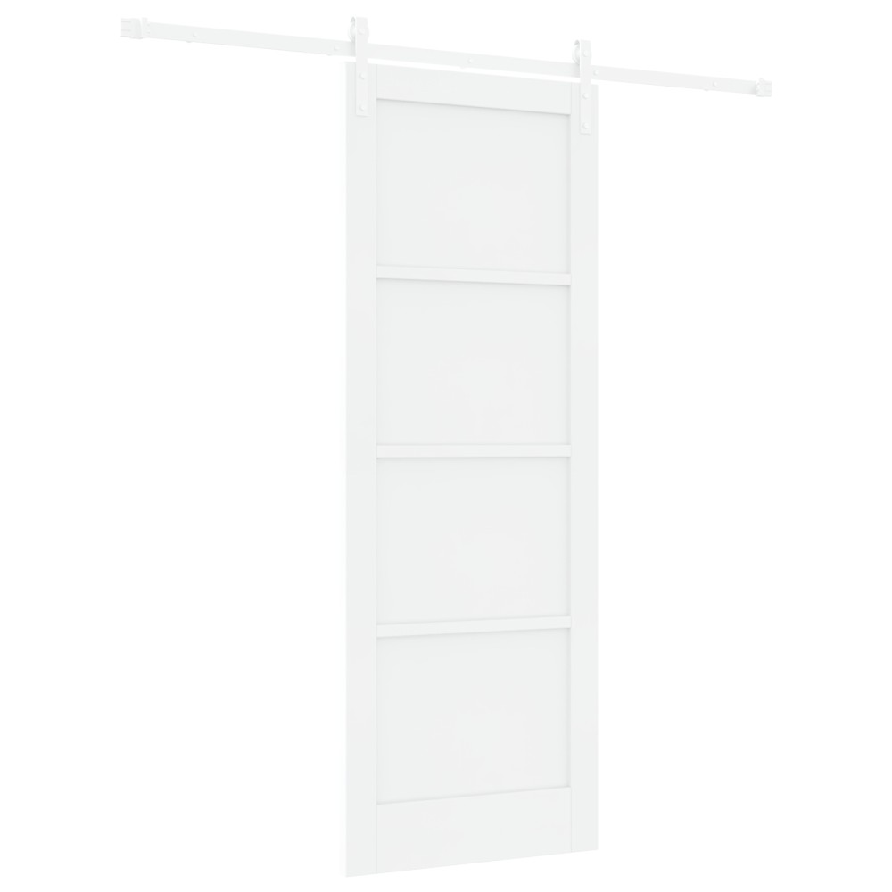 Ușa cu Glisare vidaXL cu Set de Hardware Alb 78x211 cm Lemn Solid
