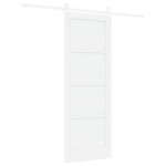 Ușa cu Glisare vidaXL cu Set de Hardware Alb 78x211 cm Lemn Solid