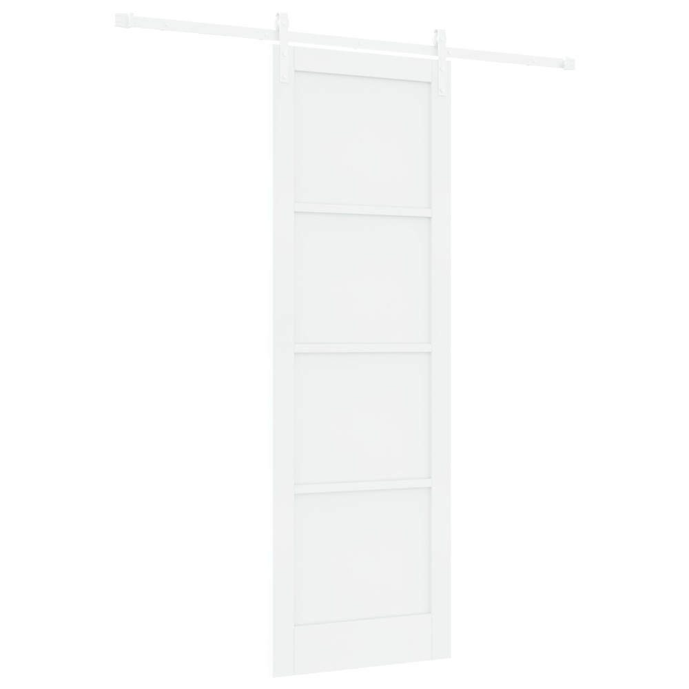 vidaXL Ușa Glisantă Manual Alb 78 x 232 cm Lemn de pin solid și oțel