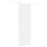 vidaXL Ușa Glisantă Manual Alb 78 x 232 cm Lemn de pin solid și oțel
