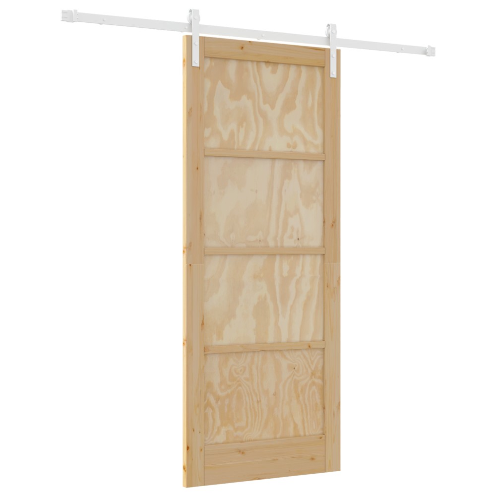 vidaXL Ușa Glisantă Manual Natural și alb 83 x 202 cm