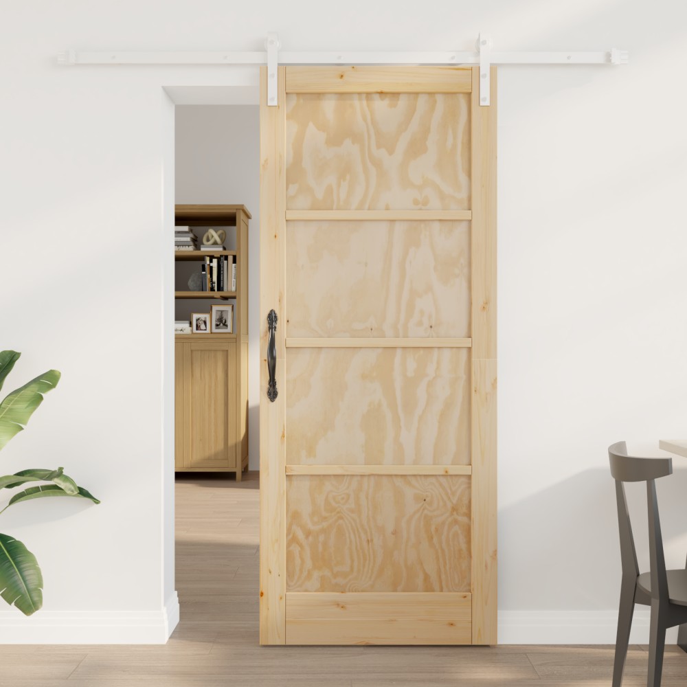vidaXL Ușa Glisantă Manual Natural și alb 83 x 202 cm