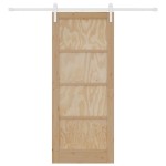 vidaXL Ușa Glisantă Manual Natural și alb 83 x 202 cm