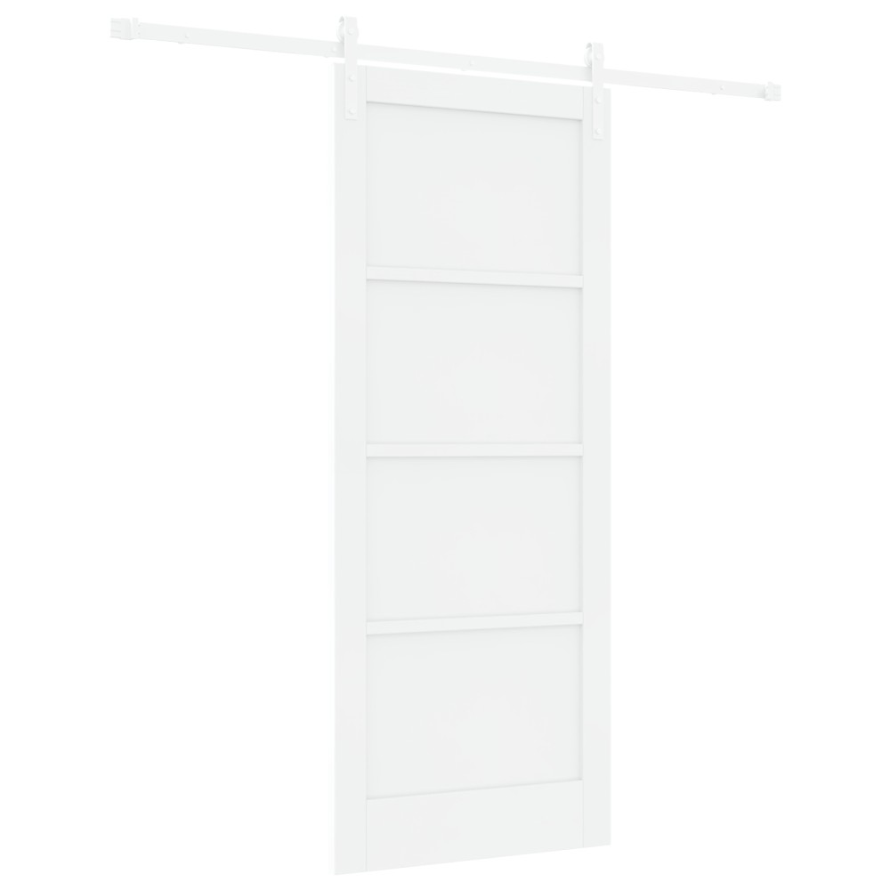 vidaXL Ușa Glisantă Manual Alb 83 x 202 cm Lemn de pin solid și oțel