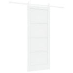 vidaXL Ușa Glisantă Manual Alb 83 x 202 cm Lemn de pin solid și oțel