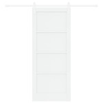 vidaXL Ușa Glisantă Manual Alb 83 x 202 cm Lemn de pin solid și oțel