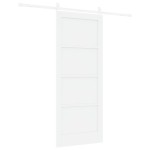 vidaXL Ușa Glisantă Manual Alb 83 x 202 cm Lemn de pin solid și oțel