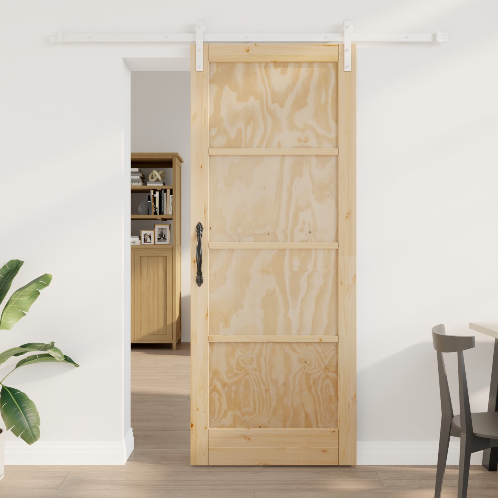 vidaXL Ușa Glisantă Manual Natural și alb 83 x 211 cm