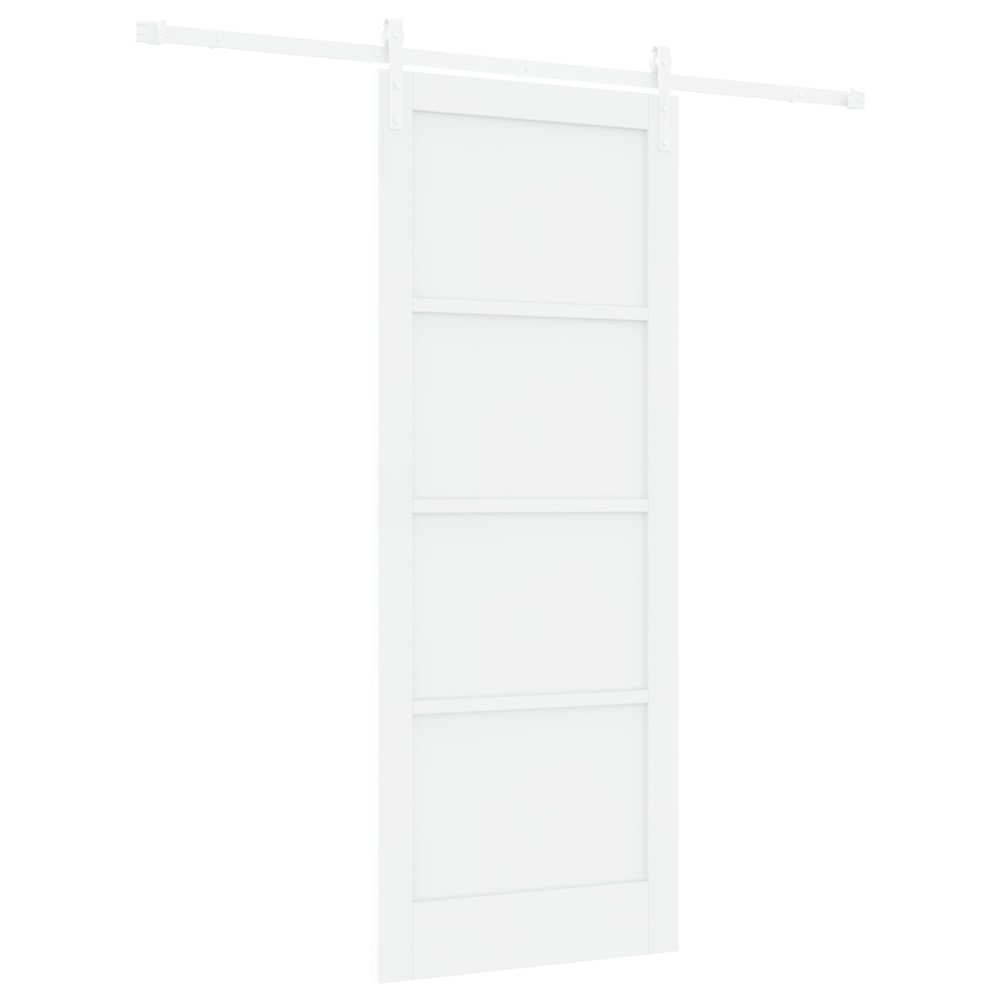 vidaXL Ușa Glisantă Manual Alb 83 x 211 cm Lemn de pin solid și oțel