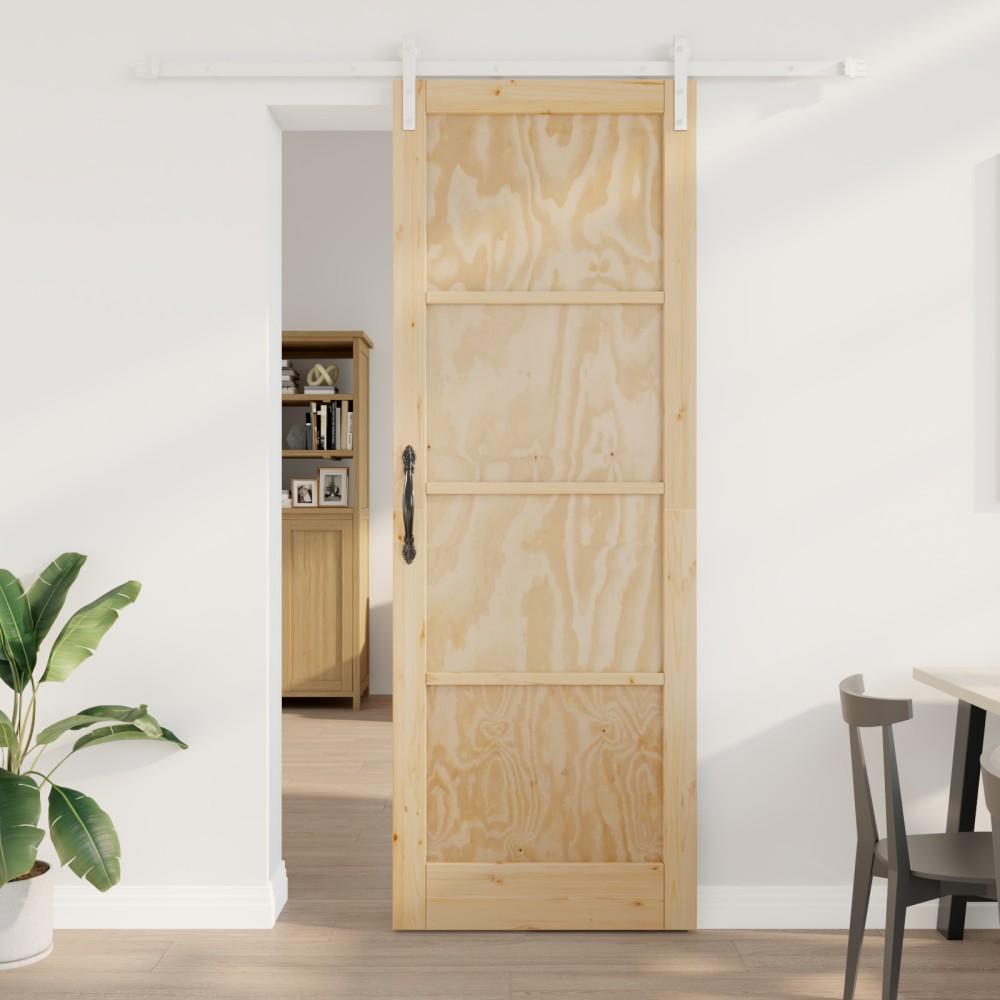 vidaXL Ușa Glisantă Manual Natural și alb 83 x 232 cm