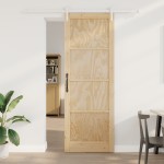 vidaXL Ușa Glisantă Manual Natural și alb 83 x 232 cm
