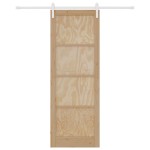 vidaXL Ușa Glisantă Manual Natural și alb 83 x 232 cm