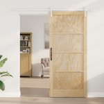 vidaXL Ușa Glisantă Manual Natural și alb 93 x 211 cm vidaXL Ușa Glisantă Manual Natural și alb 93 x 211 cm